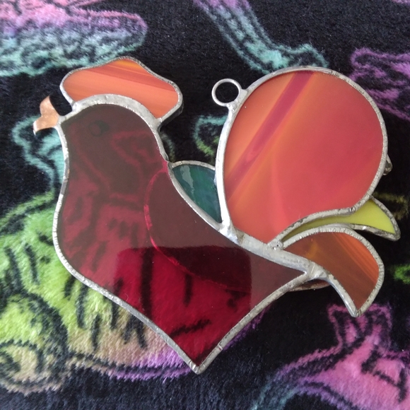 Stained Glass Rooster Chicken Sun Catcher Window Hanging Art Decor - Picture 9 of 10